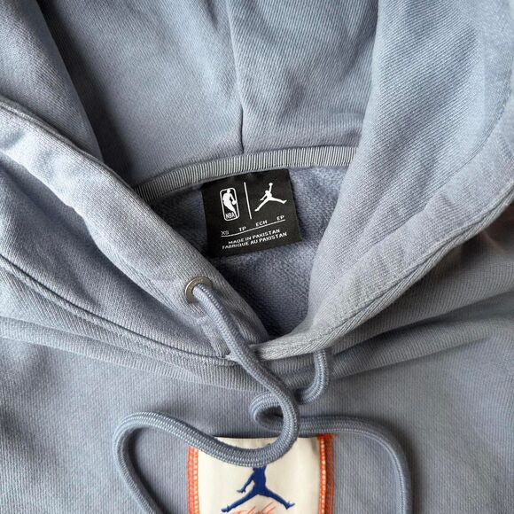 Jordan Men's Blue and Grey Hoodie - Picture 4 of 7